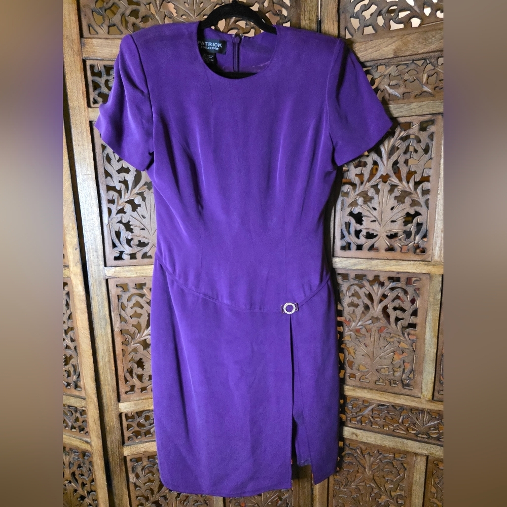 Patrick Collection Chic Purple Midi Dress